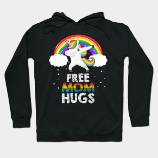 Free Mom Hugs Unicorn LGBT Pride Month Rainbow Gifts Hoodie